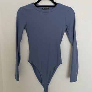 Zara Blue Long Sleeve Bodysuit